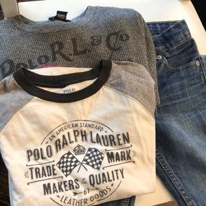 2 Polo tops 1 Levis jeans